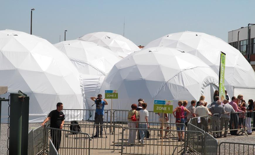 FDomes event domes connected to each other creating huge interior space 