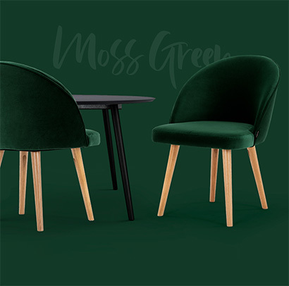 graphic with a set of furniture in dark green and black color