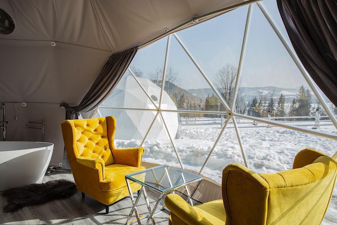 FDomes Glamping Retains Heat Huge Bay Window